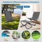 Costway Patio Folding Sling Chair with Ottoman Footrest & Removable Cushion Ottoman Set